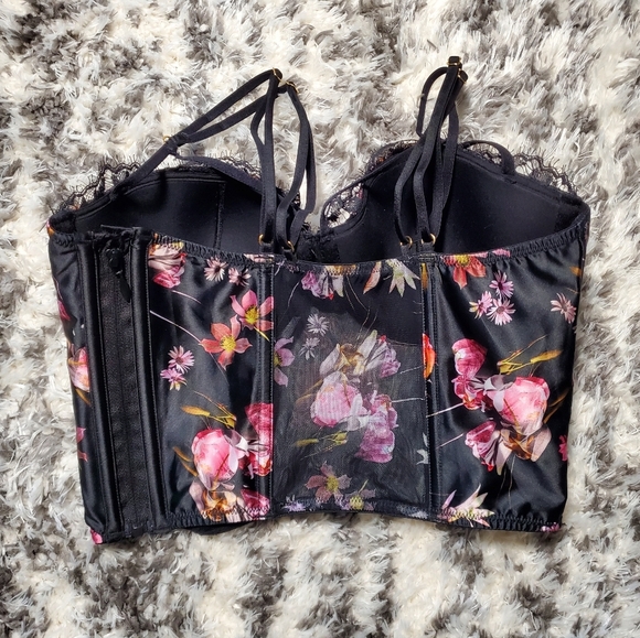 Victoria's Secret Black Floral Very Sexy Corset Bustier Top - Picture 3 of 10